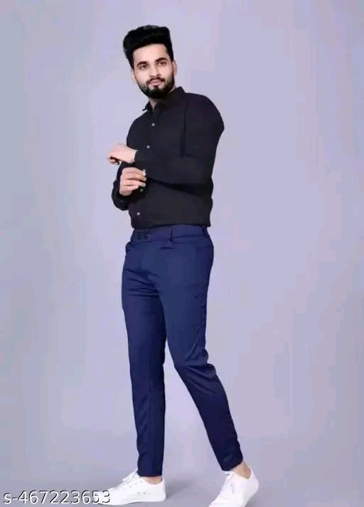 Solid Casual men lycra pants