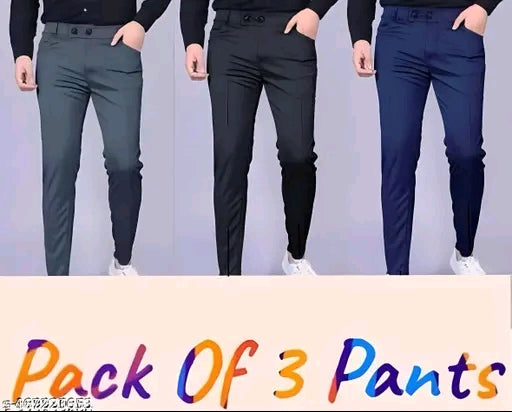 Solid Casual men lycra pants