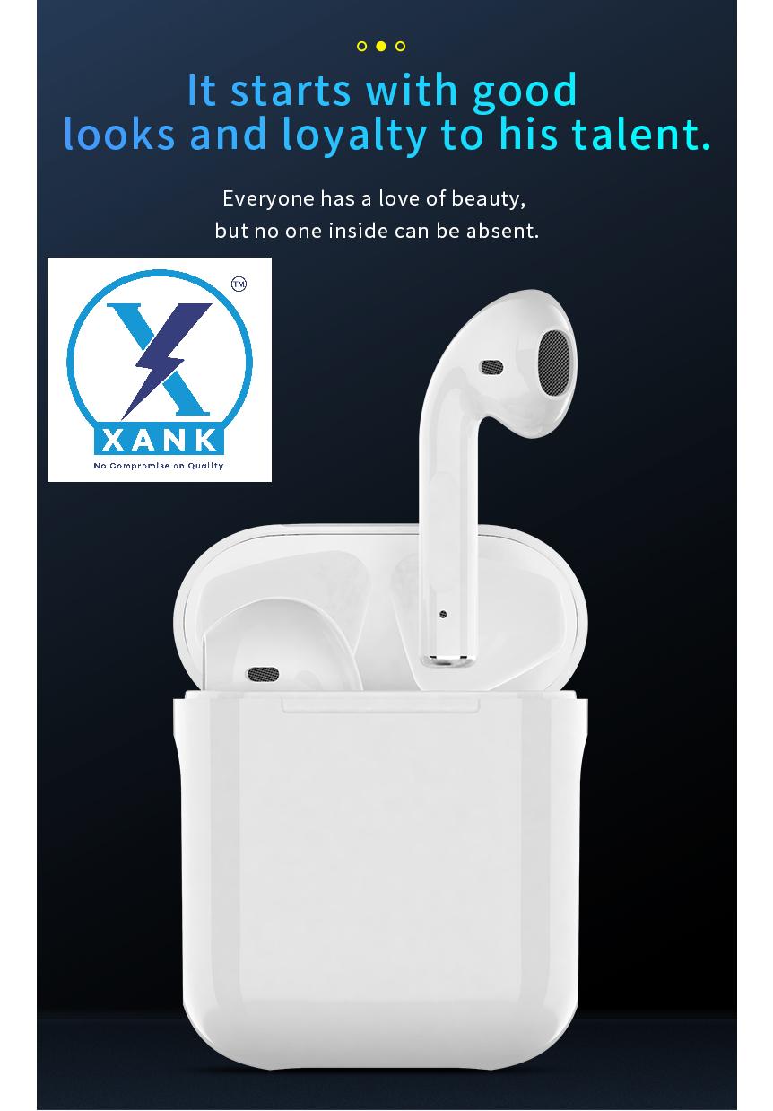 XANK i12 Earbuds with Charging Case Support All Smartphones & Tablets (White) 860yyn-tc