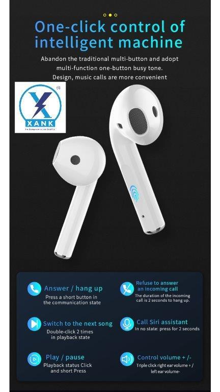 XANK i12 Earbuds with Charging Case Support All Smartphones & Tablets (White) 860yyn-tc