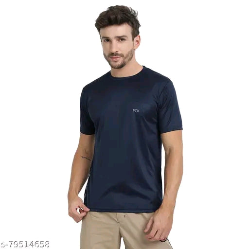 (Pack of 4) Men's Solid Regular Round Multicolor Tshirts