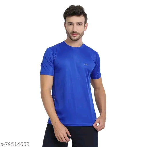 (Pack of 4) Men's Solid Regular Round Multicolor Tshirts