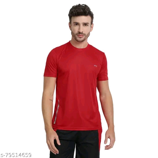 (Pack of 4) Men's Solid Regular Round Multicolor Tshirts