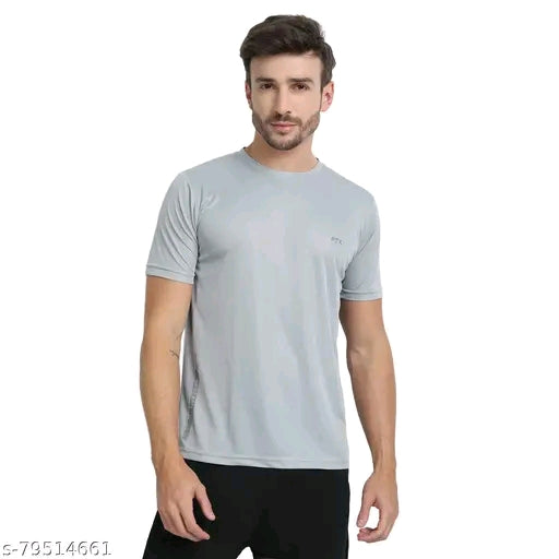 (Pack of 4) Men's Solid Regular Round Multicolor Tshirts