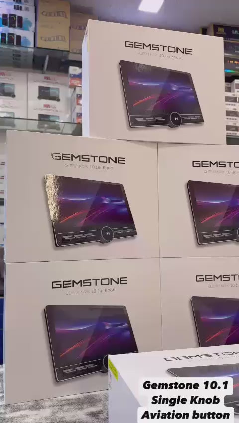 GEMSTONE 10.1” Pro-Series Car Stereo | Single Knob Control & Aviation Buttons | QLED Display
