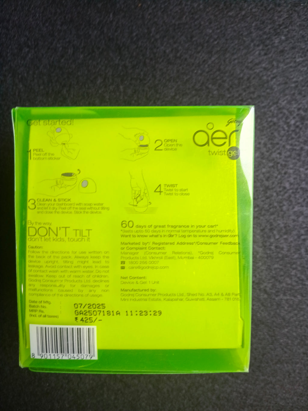 Godrej aer twist gel Car Fragrance - Lush Green (Maruti Suzuki Genuine Accessory)